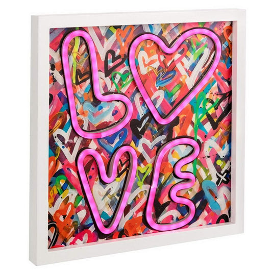 Quadro luminoso love usb