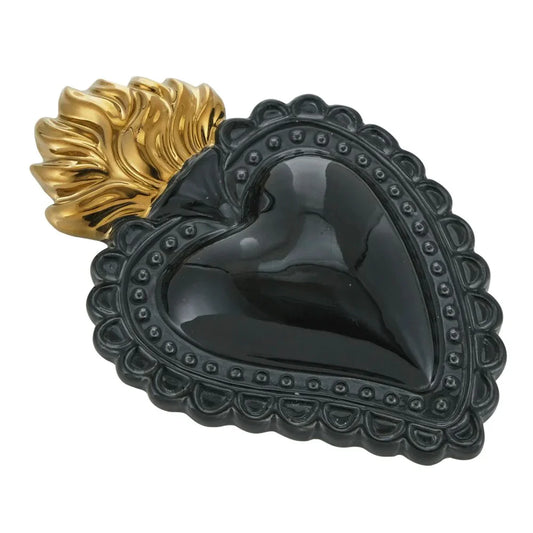 Cuore fiamme EX VOTO nero