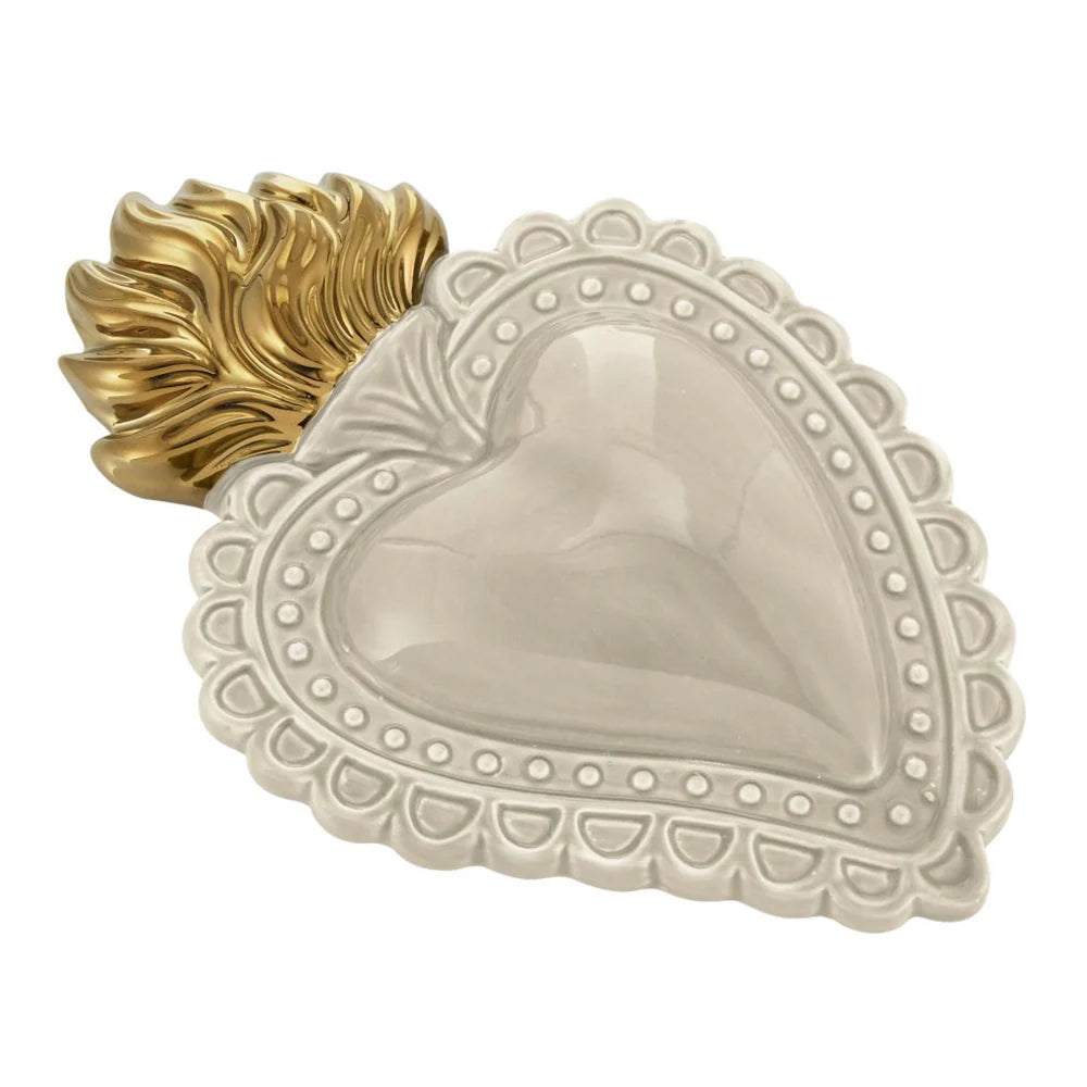 Cuore fiamme EX VOTO panna