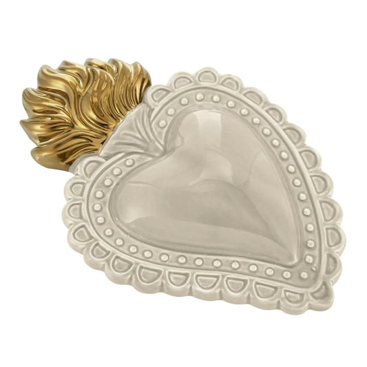 Cuore fiamme EX VOTO panna