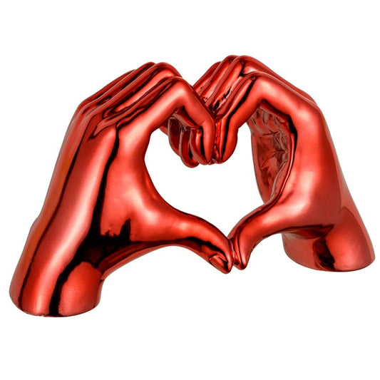 Scultura MANI a CUORE , H. 11 cm.