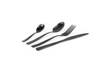 Set posate, 24 pezzi, acciaio inox black