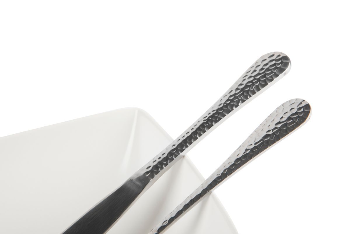 Set di posate, 24 pezzi, argentato, finitura martellinata