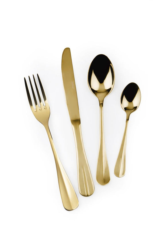 Set posate, 24 pezzi, acciaio inox, gold