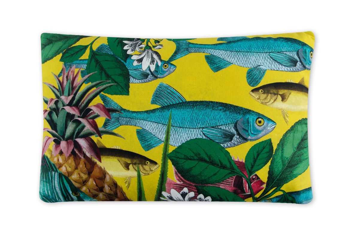 Cuscino decorativo RHAPSODY, stile orientale pesci, 45x30 cm