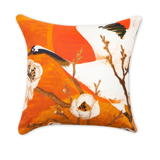 Cuscino decorativo FUJI, stile orientale, con uccelli, 45x45 cm