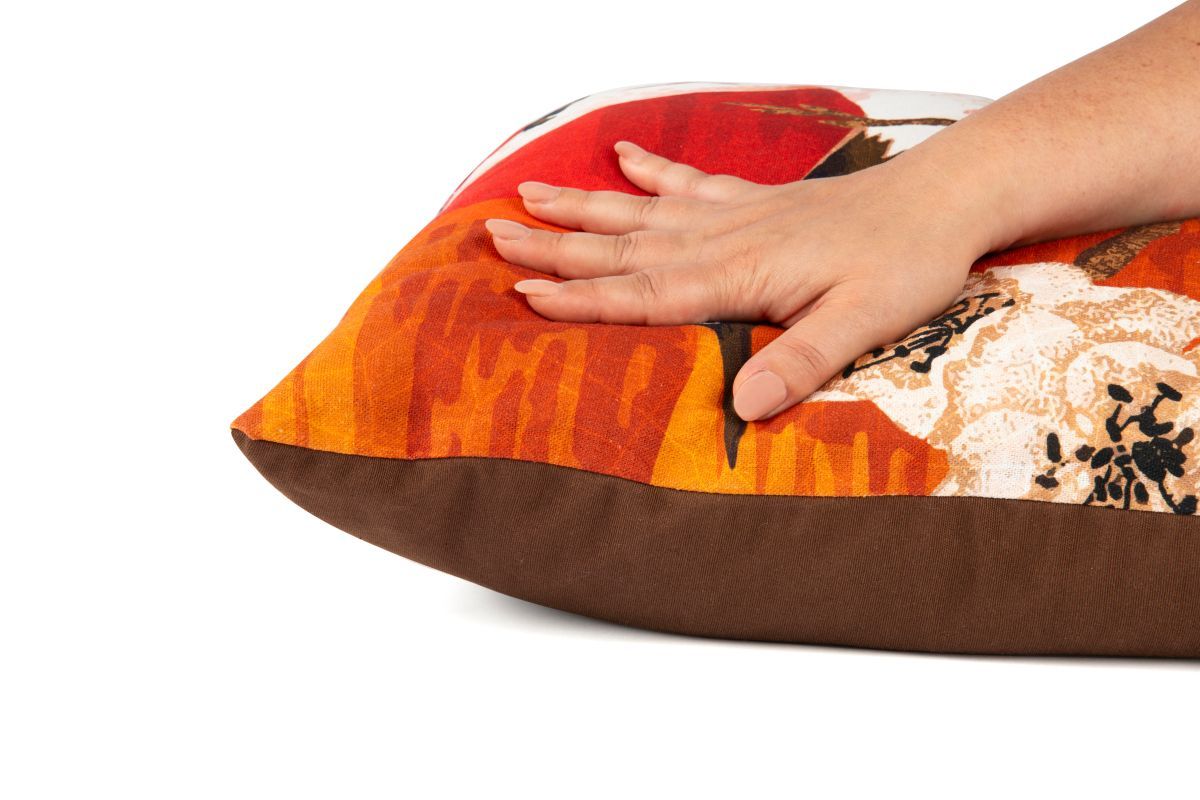 Cuscino decorativo FUJI, stile orientale, con uccelli, 45x45 cm