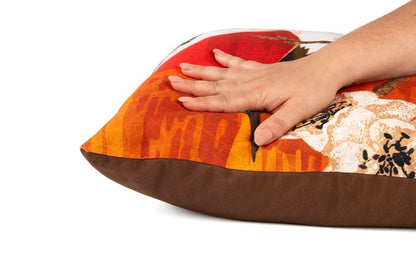 Cuscino decorativo FUJI, stile orientale, con uccelli, 45x45 cm