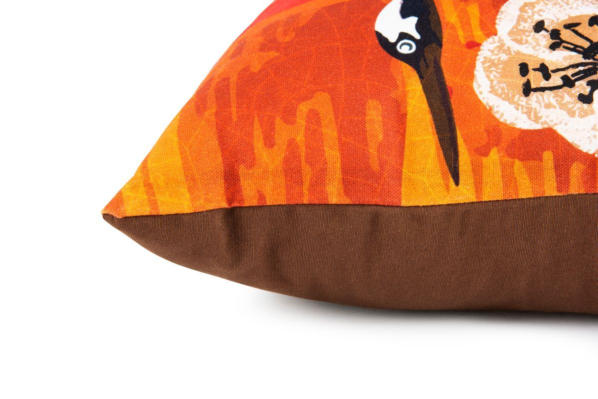 Cuscino decorativo FUJI, stile orientale, con uccelli, 45x45 cm