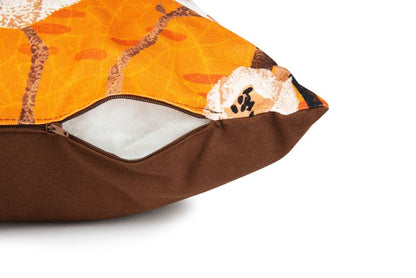Cuscino decorativo FUJI, stile orientale, con uccelli, 45x45 cm
