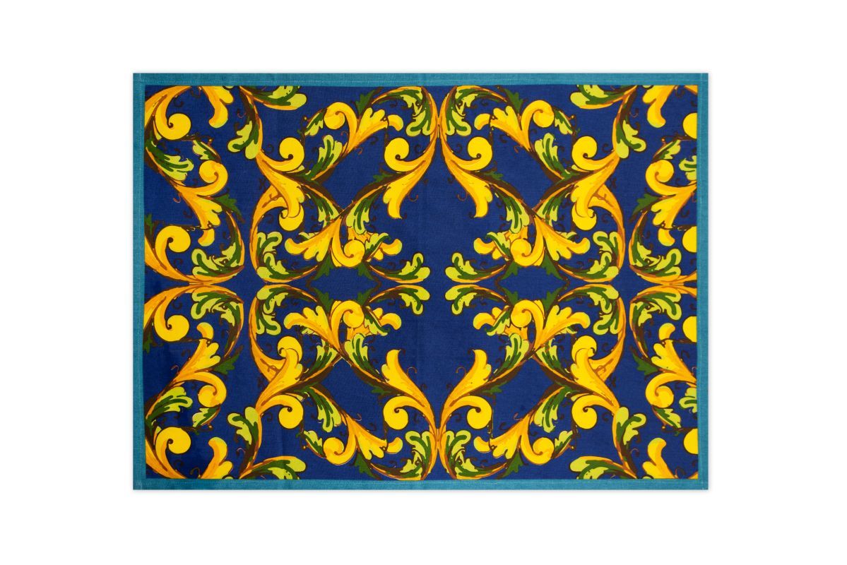 Canovaccio TRINACRIA, 100% cotone, con limoni, 50x70 cm