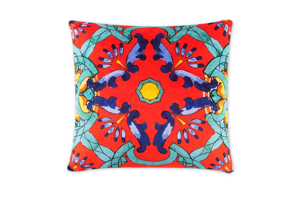 Cuscino decorativo TRINACRIA, stile siciliano, 45x45 cm
