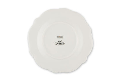 Servizio piatti Alice , geometrie filo oro, porcellana, 18 pezzi