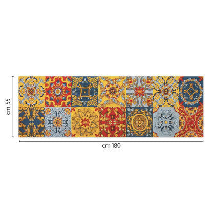 Passatoia TRINACRIA, stile siciliano, multicolore, 55x180 cm
