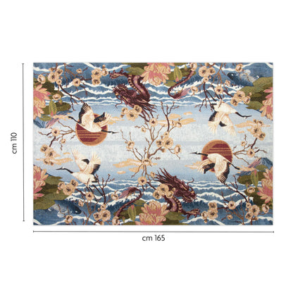 Tappeto FUJI, stile giapponese, multicolore, 165x110 cm