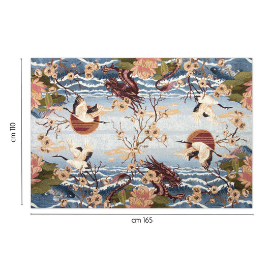 Tappeto FUJI, stile giapponese, multicolore, 165x110 cm