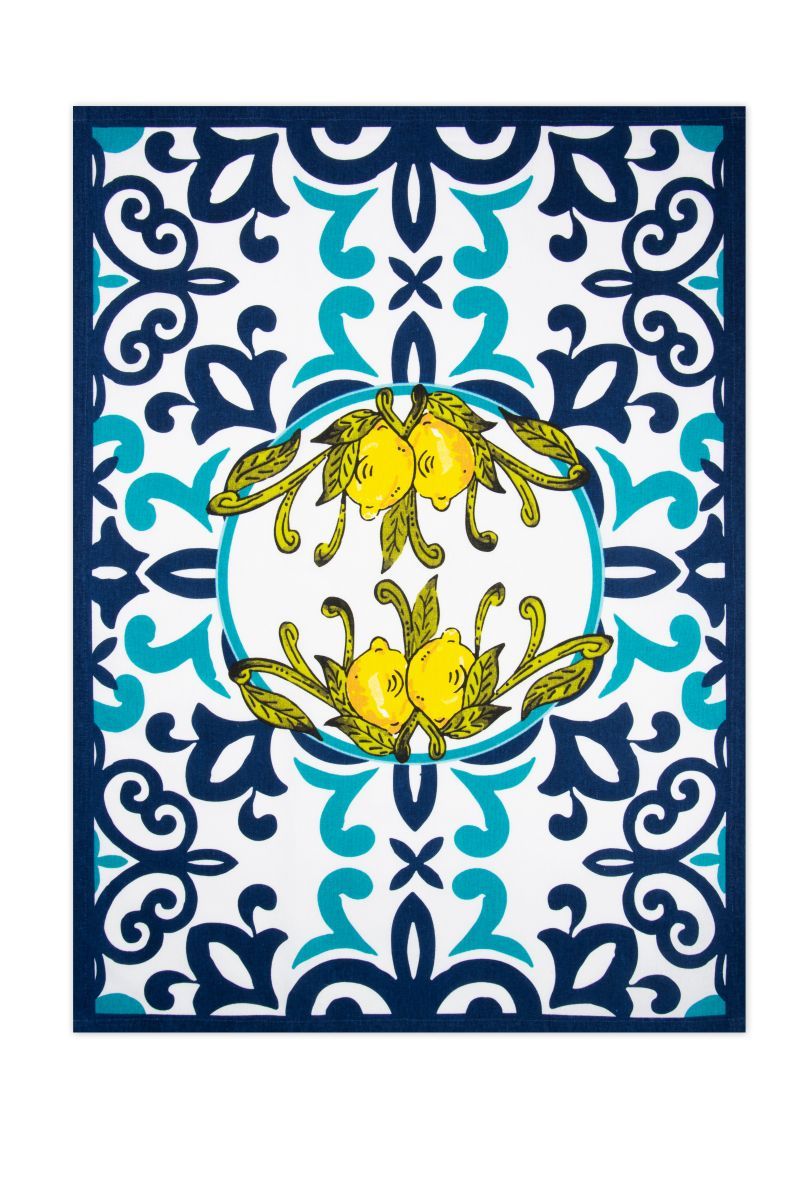 Canovaccio AMALFI, 100% cotone, con limoni, 50x70 cm