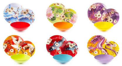 Servizio piatti FUJI, multicolore, porcellana/stoneware, 18 pezzi