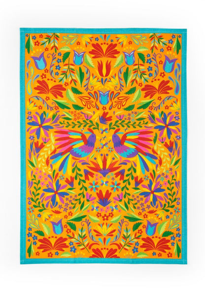 Canovaccio MEXICAN FLOWER, 100% cotone, stile messicano, 50x70 cm