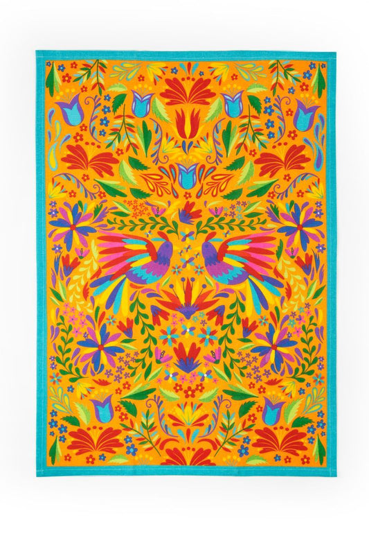 Canovaccio MEXICAN FLOWER, 100% cotone, stile messicano, 50x70 cm