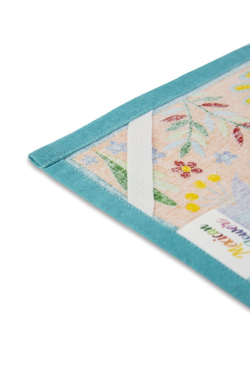 Canovaccio MEXICAN FLOWER, 100% cotone, stile messicano, 50x70 cm
