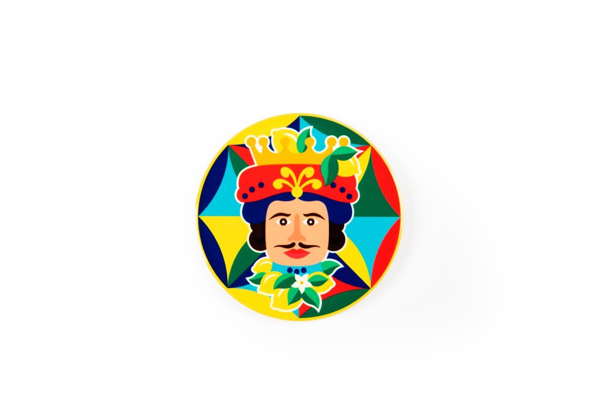 Sottobicchieri, 6 pezzi, ceramica, stile siciliano