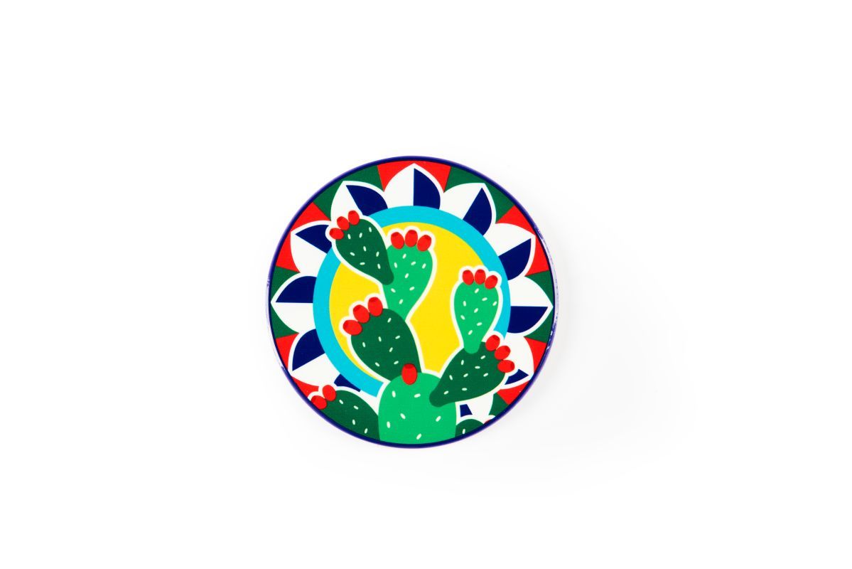 Sottobicchieri, 6 pezzi, ceramica, stile siciliano