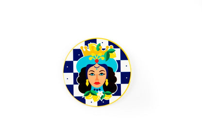 Sottobicchieri, 6 pezzi, ceramica, stile siciliano