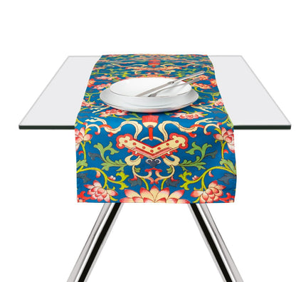 Runner LA VIA DELLA SETA, stile cinese, 100% cotone, 45x140 cm