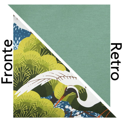 Cuscino decorativo KIMONO, stile giapponese, airone, 45x45 cm