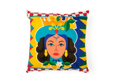 Cuscino decorativo SICILIAN RHAPSODY REGINA, stile siciliano, 45x45 cm