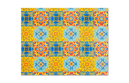 Tovaglia rettangolare TRINACRIA, stile siciliano, 140x180 cm