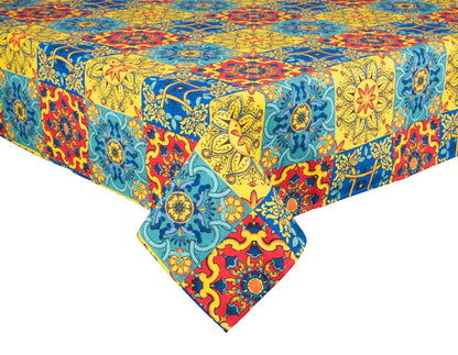 Tovaglia rettangolare TRINACRIA, stile siciliano, 140x180 cm