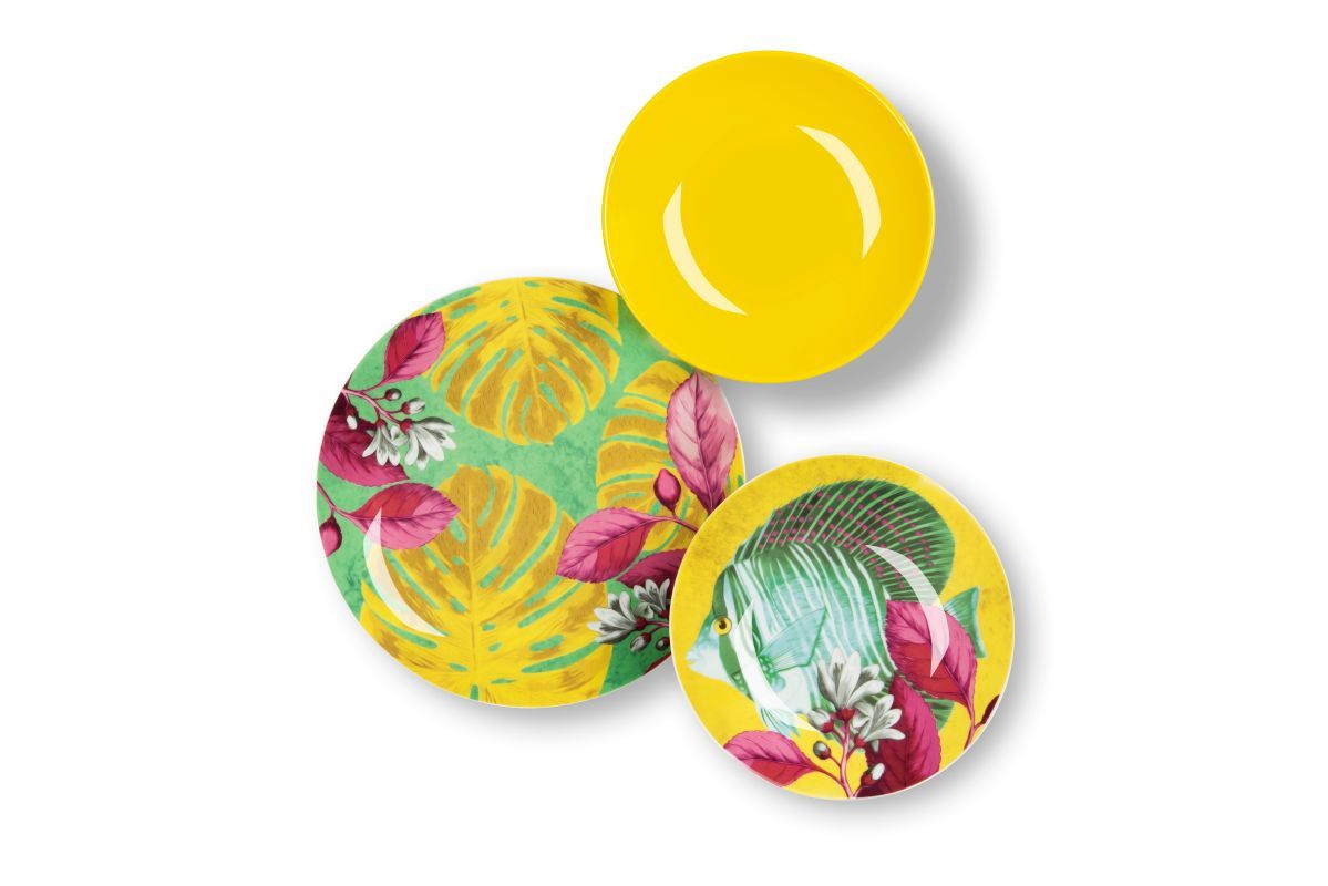 Servizio piatti Rhapsody, multicolore, porcellana/stoneware, 18 pezzi