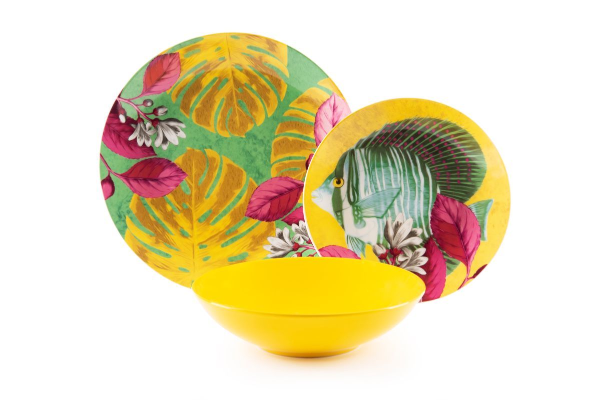 Servizio piatti Rhapsody, multicolore, porcellana/stoneware, 18 pezzi