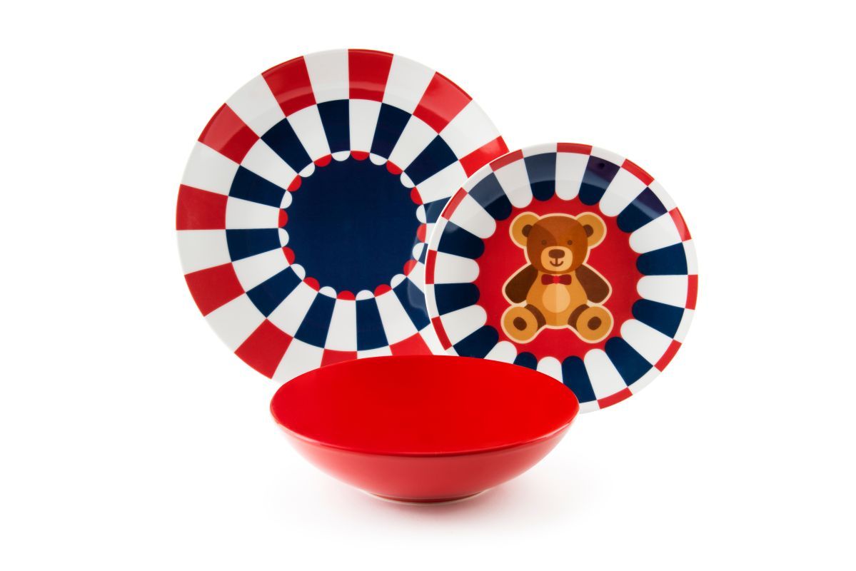 Servizio piatti VINTAGE TOYS, 12 pezzi, in porcellana