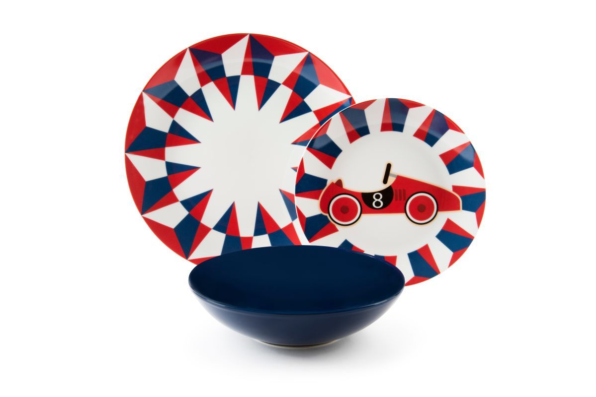 Servizio piatti VINTAGE TOYS, 12 pezzi, in porcellana