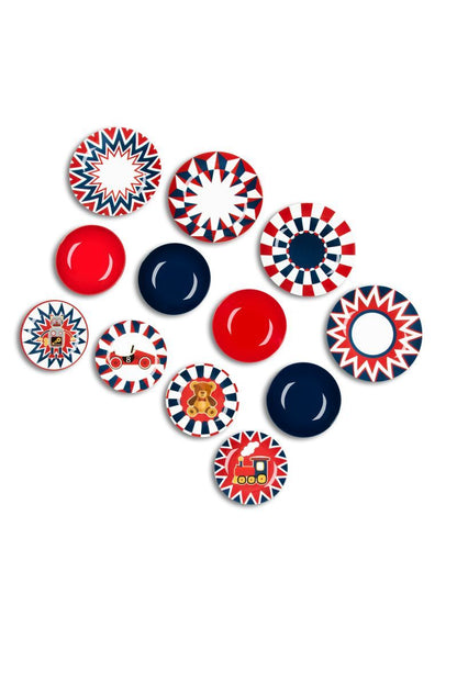Servizio piatti VINTAGE TOYS, 12 pezzi, in porcellana