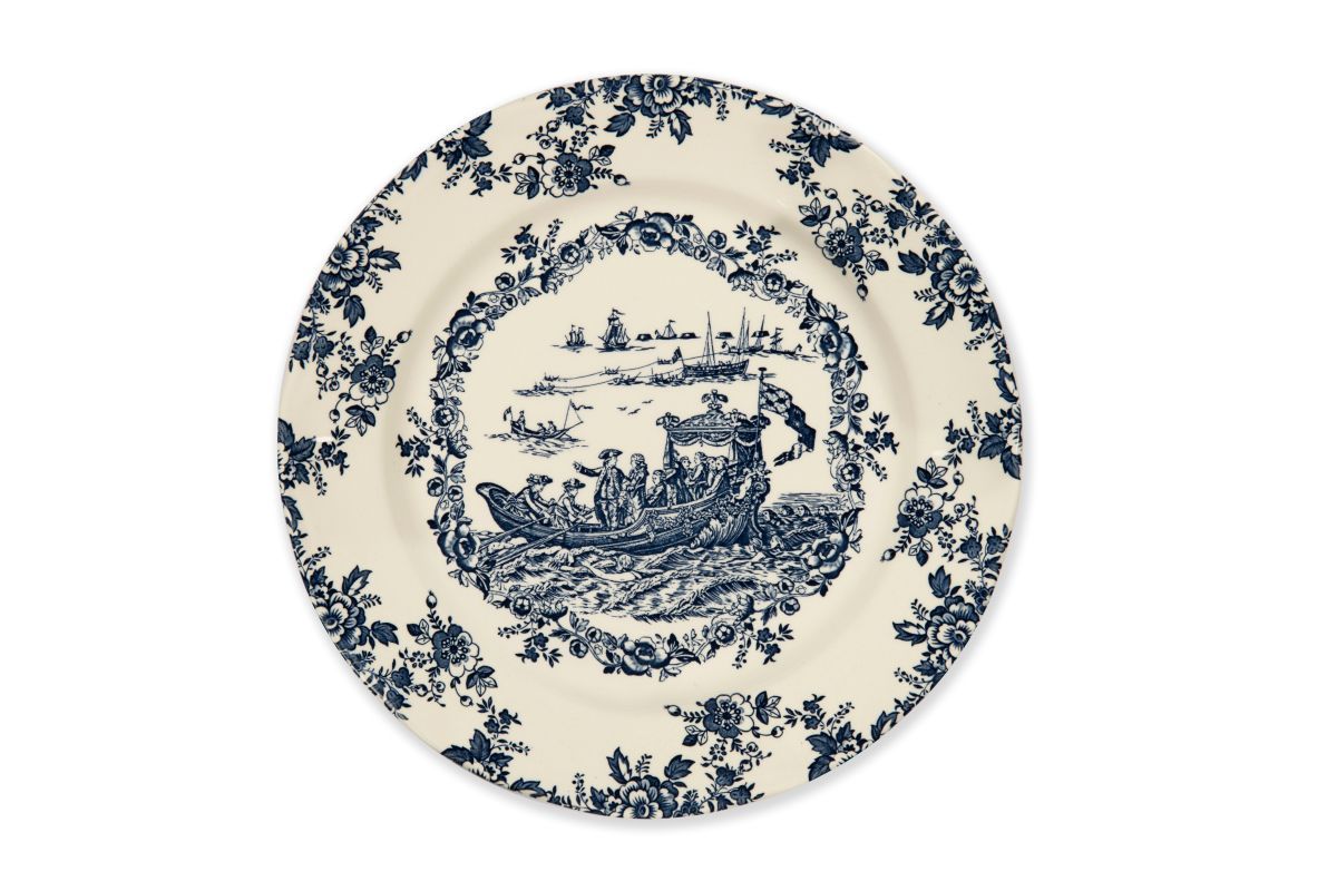 Piatto piano LES VOYAGES, blu