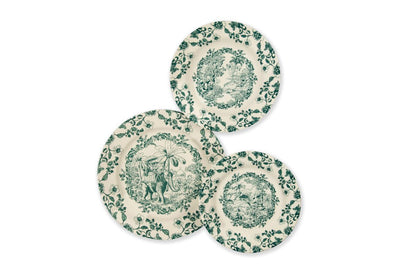 Servizio piatti LES VOYAGES, verde, 3 pezzi