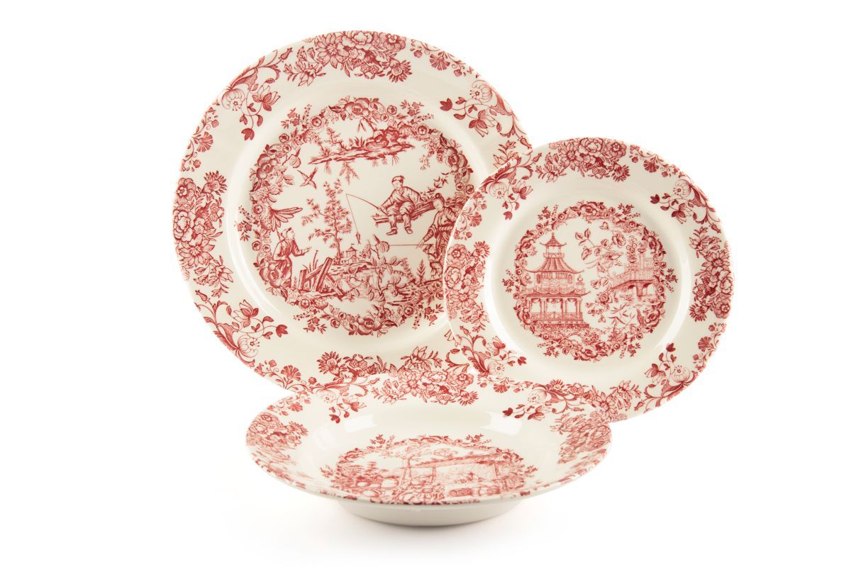 Piatto fondo LES VOYAGES, rosso
