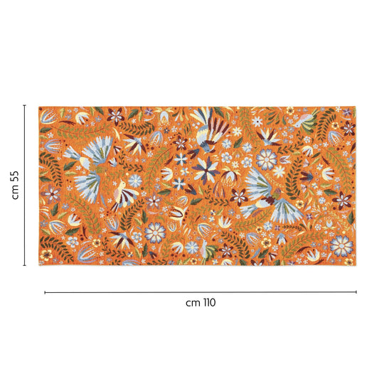Passatoia MEXICAN FLOWERS, fantasia fiori messicani, 55x110 cm