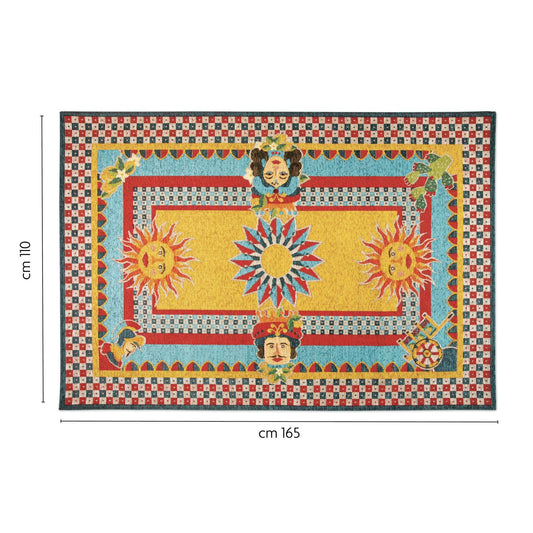 Tappeto SICILIAN RHAPSODY, stile siciliano, multicolore, 165x110 cm