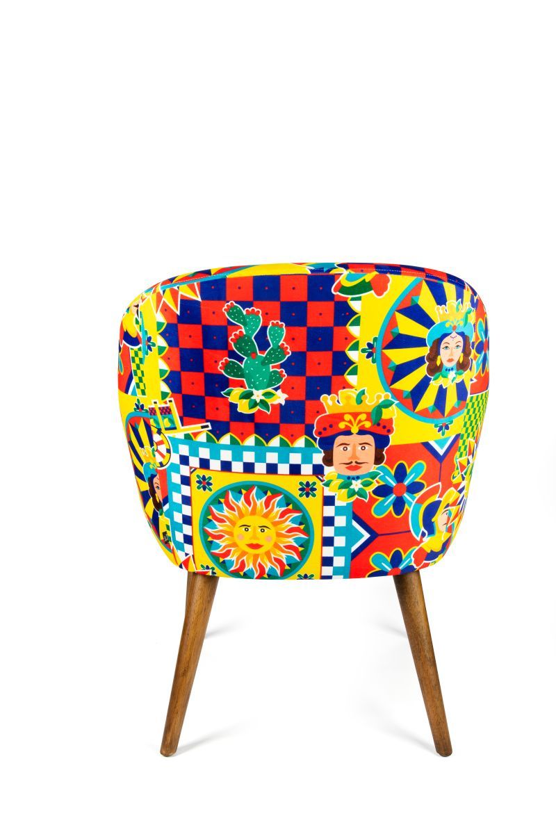 Poltrona SICILIAN RHAPSODY, stile siciliano, multicolore