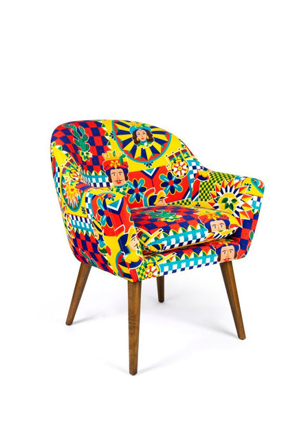 Poltrona SICILIAN RHAPSODY, stile siciliano, multicolore