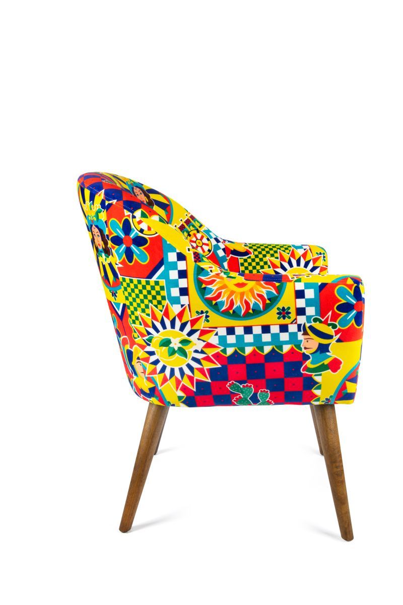 Poltrona SICILIAN RHAPSODY, stile siciliano, multicolore
