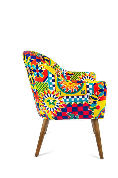 Poltrona SICILIAN RHAPSODY, stile siciliano, multicolore