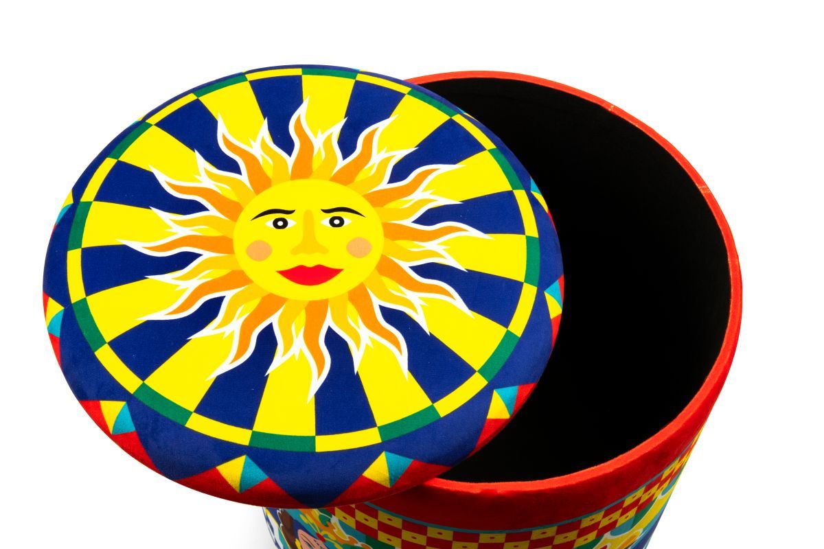 Pouf SICILIAN RHAPSODY con contenitore, imbottito, stile siciliano