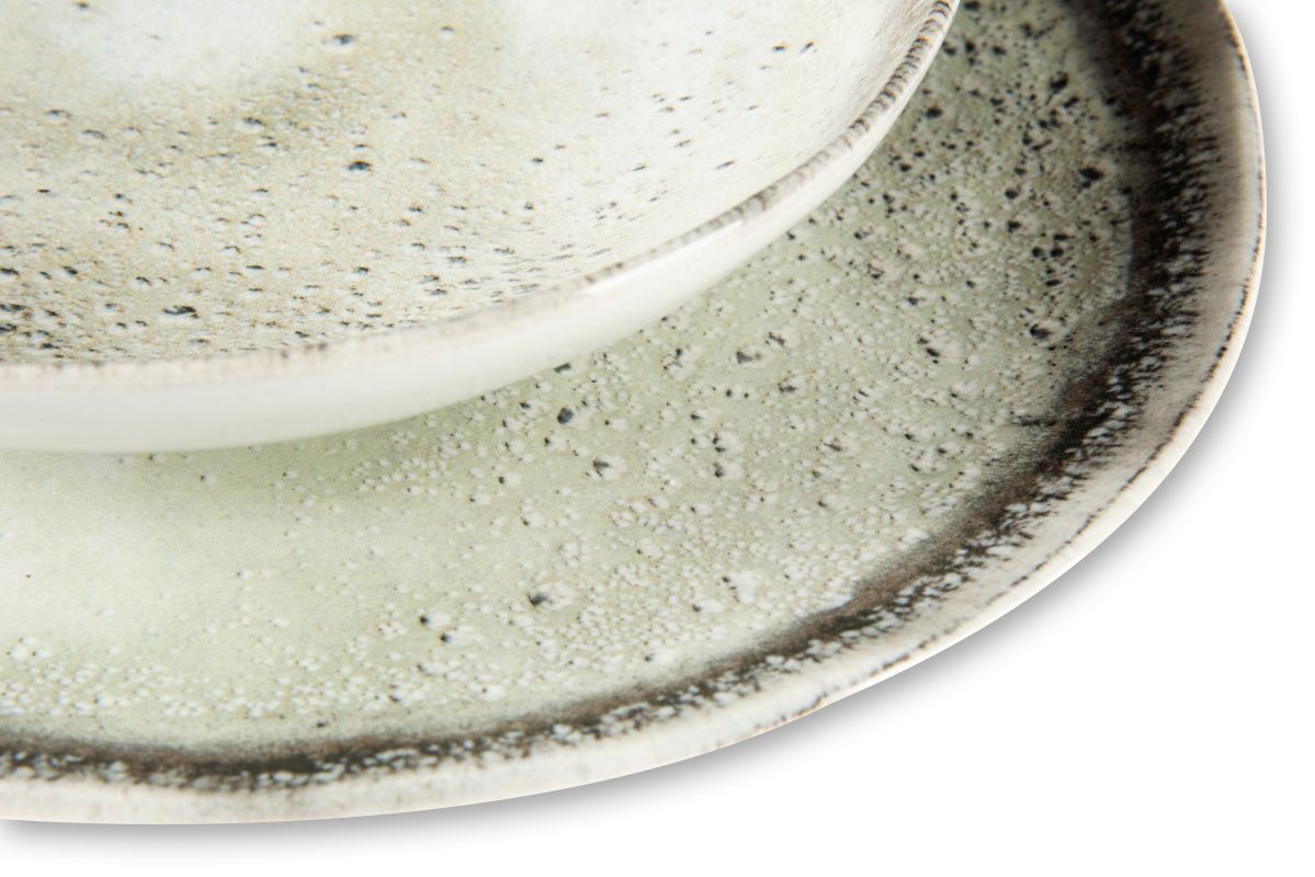 Servizio piatti AFRODITE, effetto artigianale, 3 pezzi, ceramica
