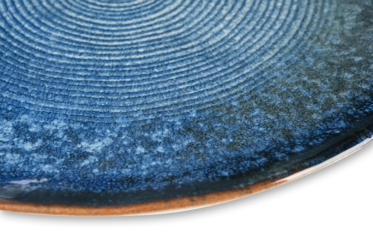 Servizio piatti POSEIDONE, effetto artigianale, 3 pezzi, ceramica